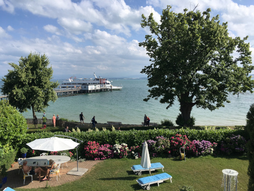 View from the hotel to the landing dock